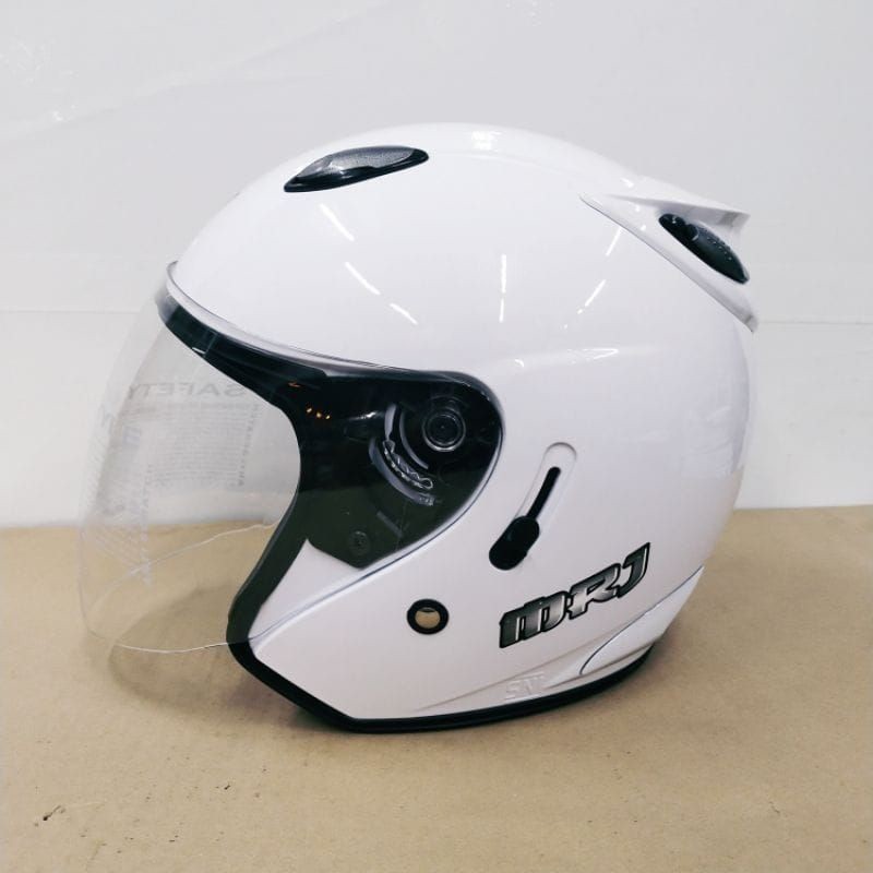 Helm Half Face MRJ Centro Solid Polos Original Double Visor