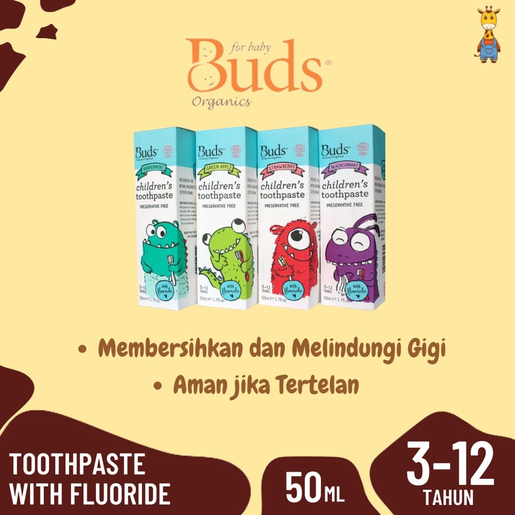BUDS Toothpaste With Fluoride 3-12 years