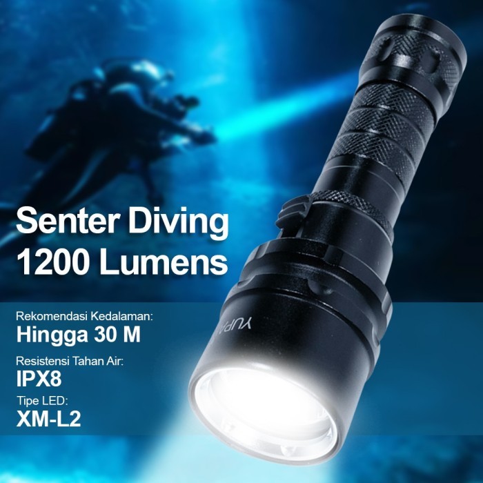 Flashlight Senter Selam Diving Sccuba GT6a