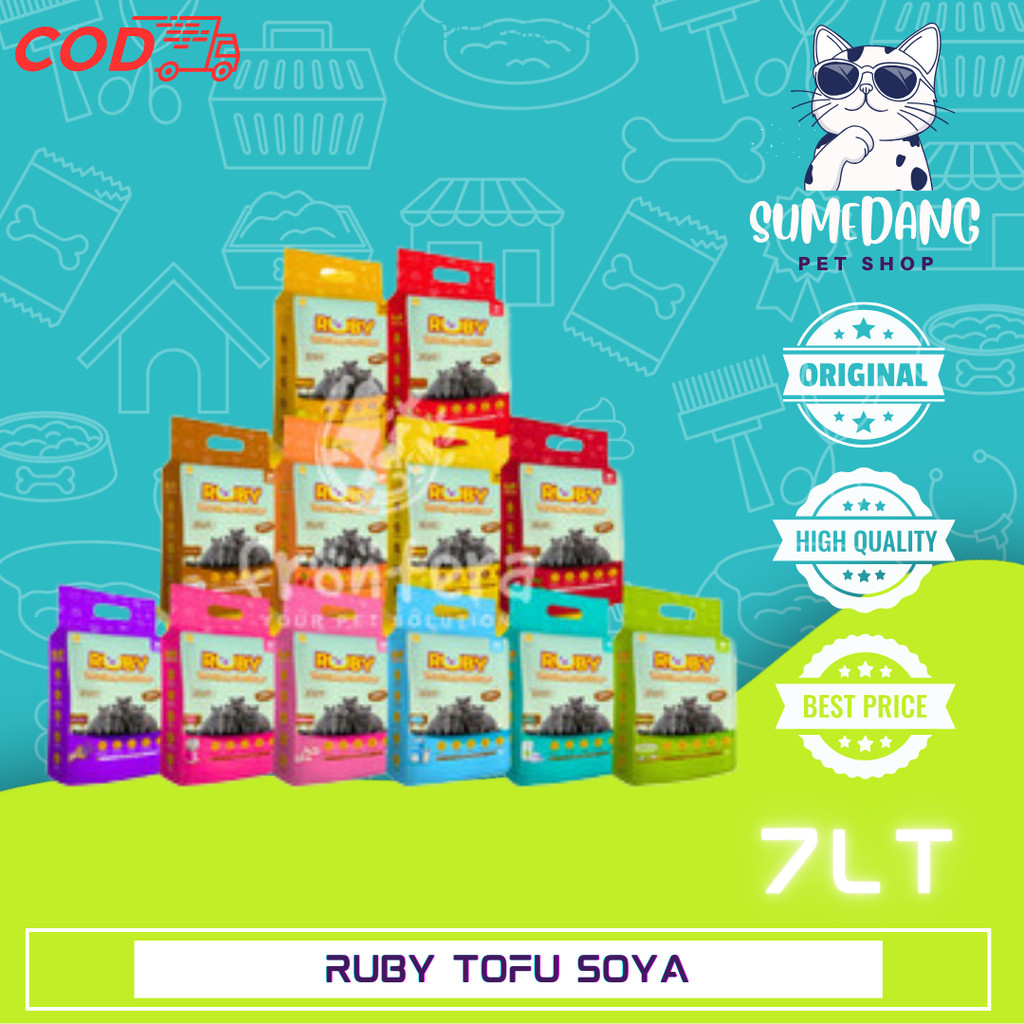 Ruby Tofu Cat Litter 7L Pasir Ruby Soya Pasir Gumpal Kucing