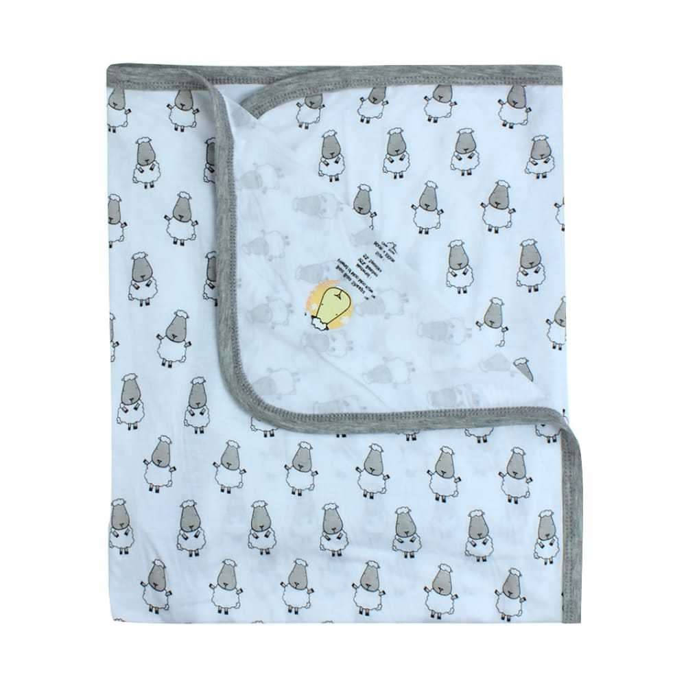 BBS BLANKET SINGLE LAYER SMALL SHEEPZ BLUE 0-36M