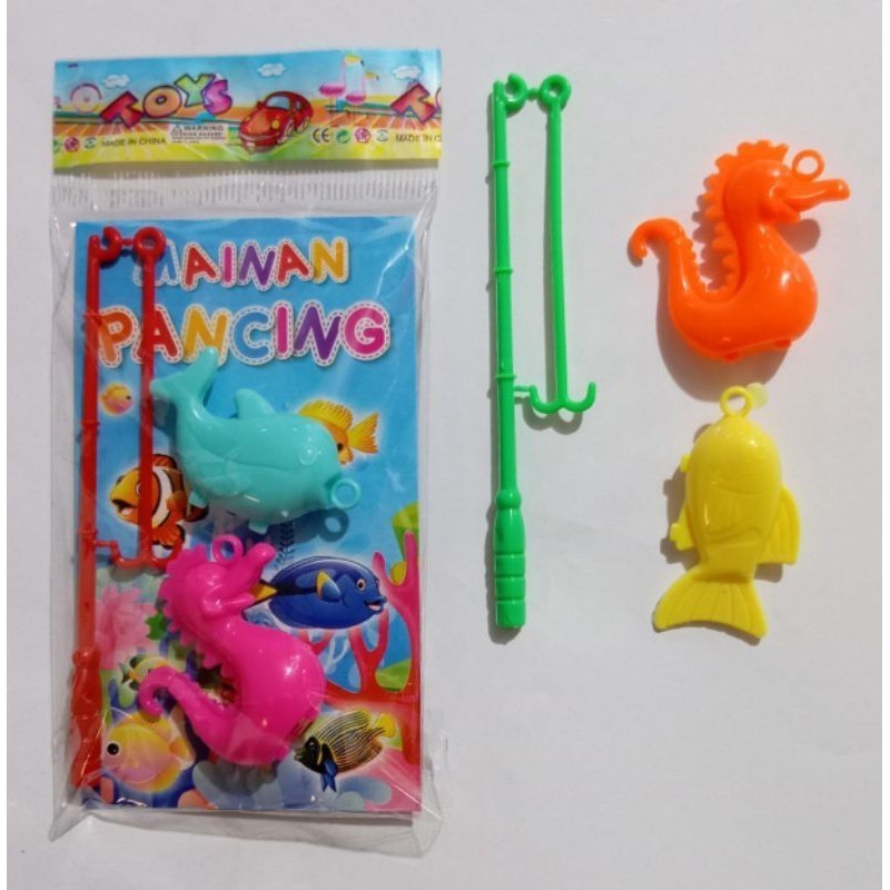 10biji mainan pancing ikan planet
