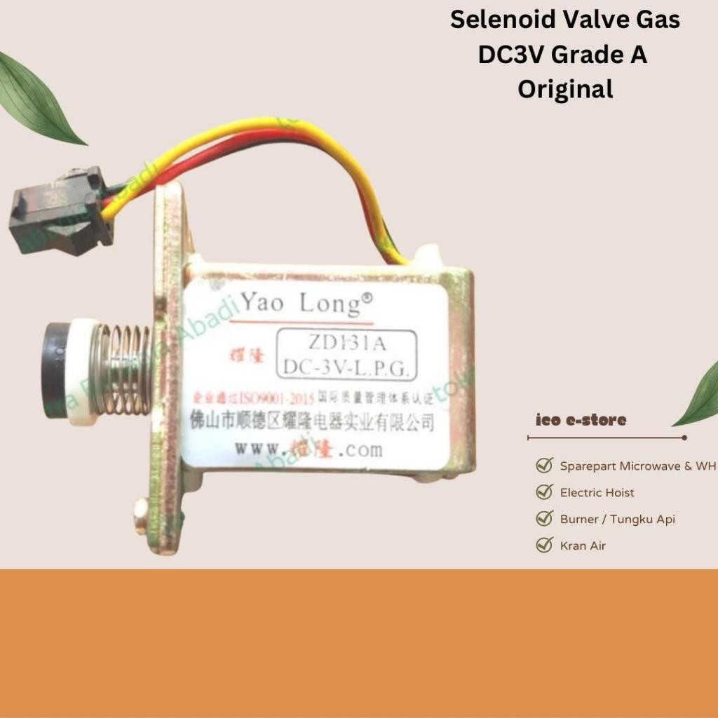 Selenoid Valve Gas DC3V Grade A Original