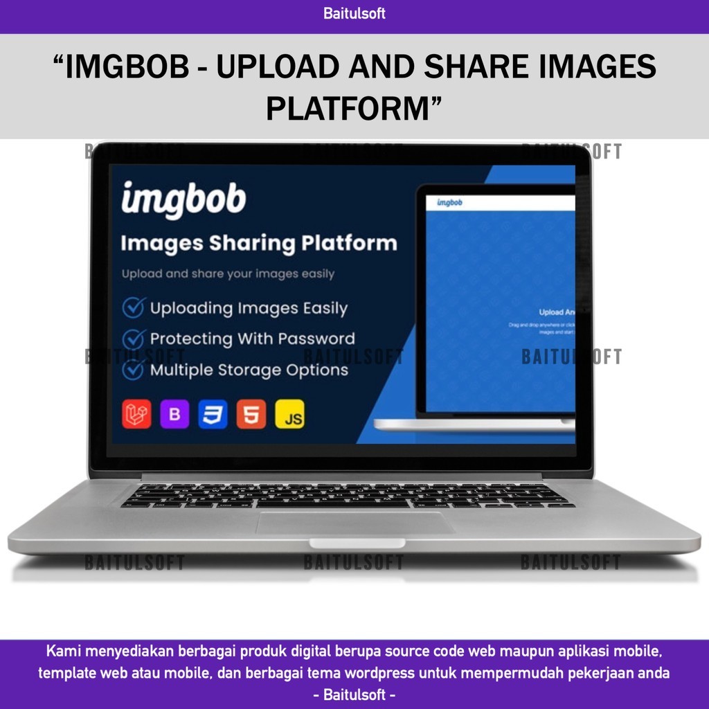 SOURCE CODE APLIKASI WEB IMGBOB - UPLOAD AND SHARE IMAGES PLATFORM D266 BLASTCODE