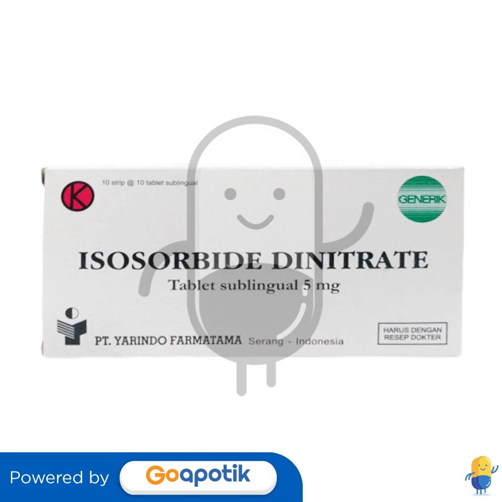 Isosorbide Yarindo 5 Mg Box 100 Tablet