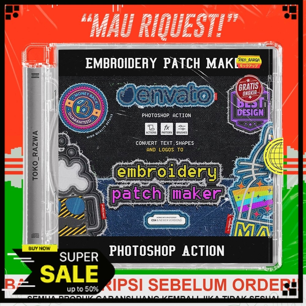 Photoshop Action - Embroidery Patch Maker - 120324 NEW