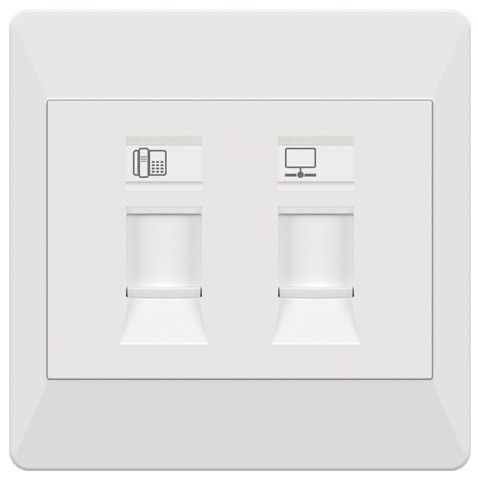Outlet data cat6 + outlet telpon boss