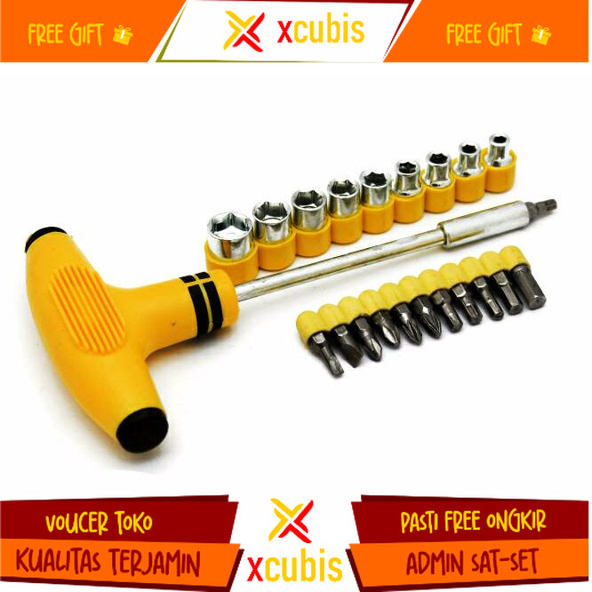 Obeng T 24pcs Socket & Bits Set | Obeng & Kunci T