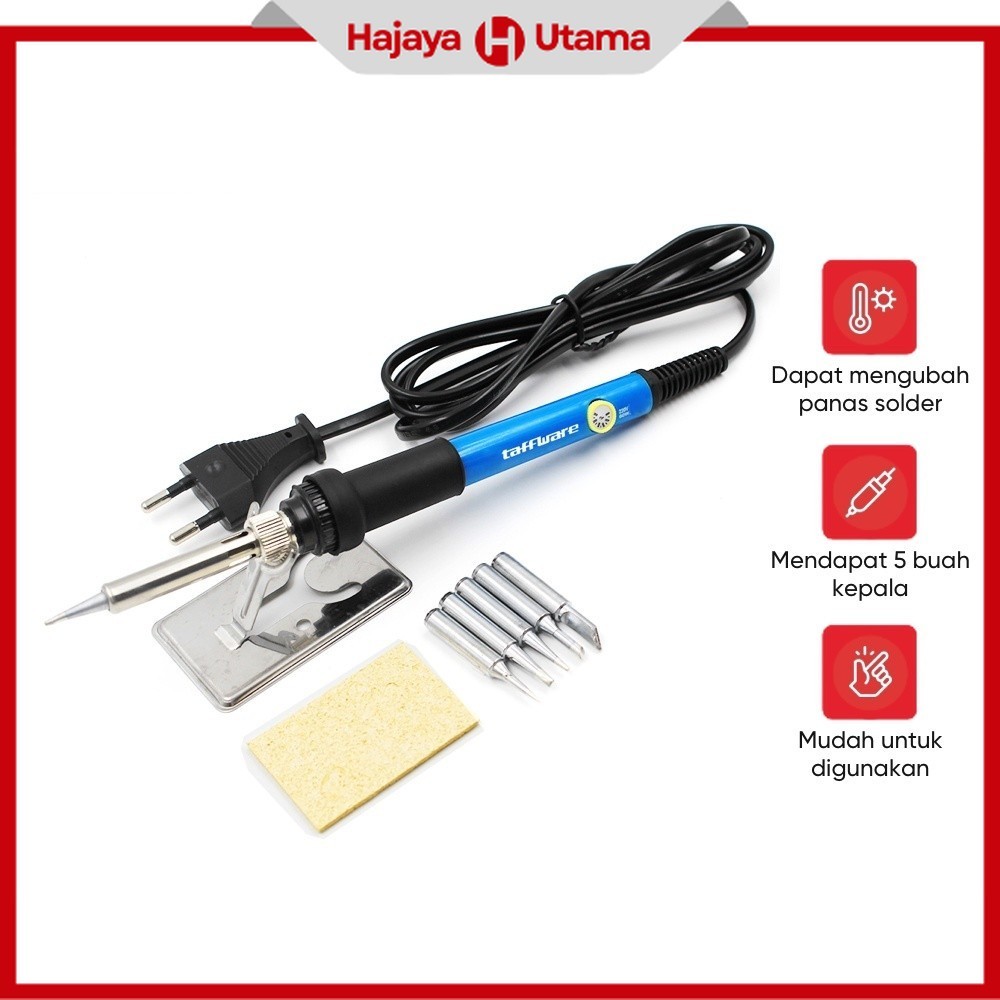 TAFFWARE Solder Adjustable Temperature Fast Heating 60W with 5 Tips - CS-31
