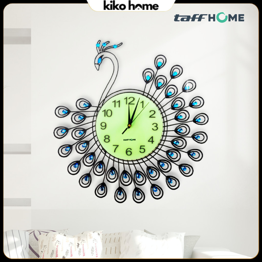 Jam Dinding Quartz Clock Diamond Peacock 52cm - H19