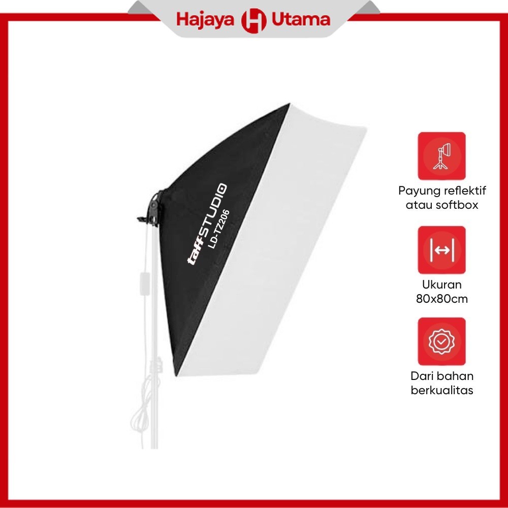 TAFFSTUDIO Payung Softbox Reflektor 80x80cm E27 Single Socket - LD-TZ206