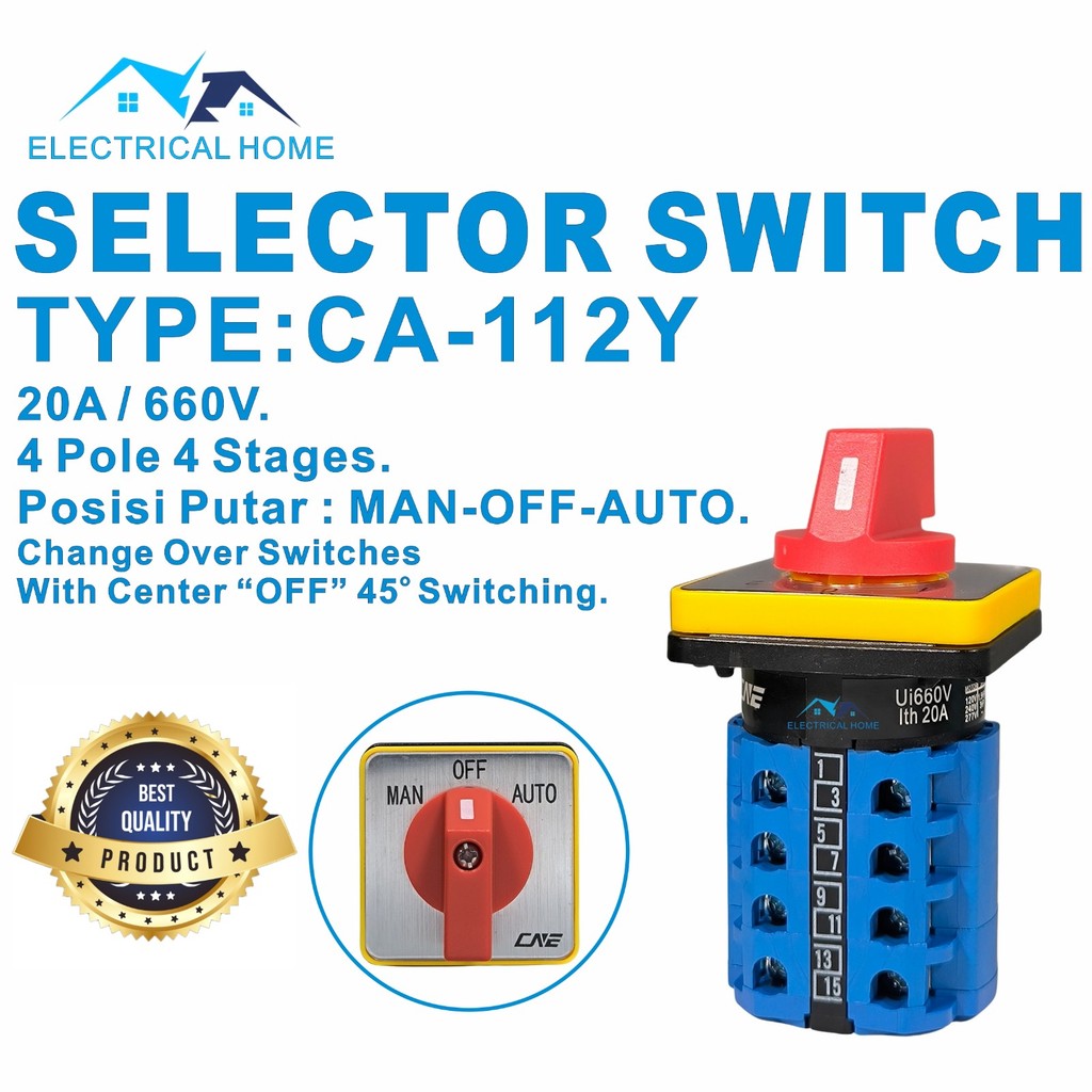 Selector Switch 4 Pole 4 Stages / CA-112Y (MAN-OFF-AUTO)