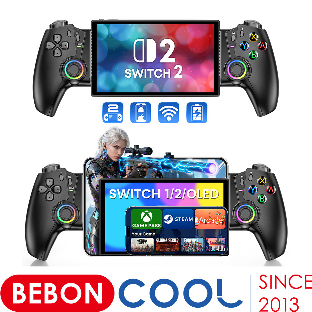 BEBONCOOL Bluetooth Gamepad Hall Effect Gaming Controller for Nintendo Swit 2/Swit/Swit OLED/Android Phone/iPhone