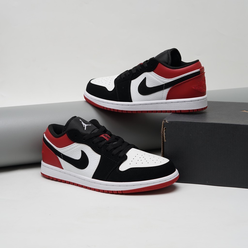 AJ 1 Low Black Red Toe