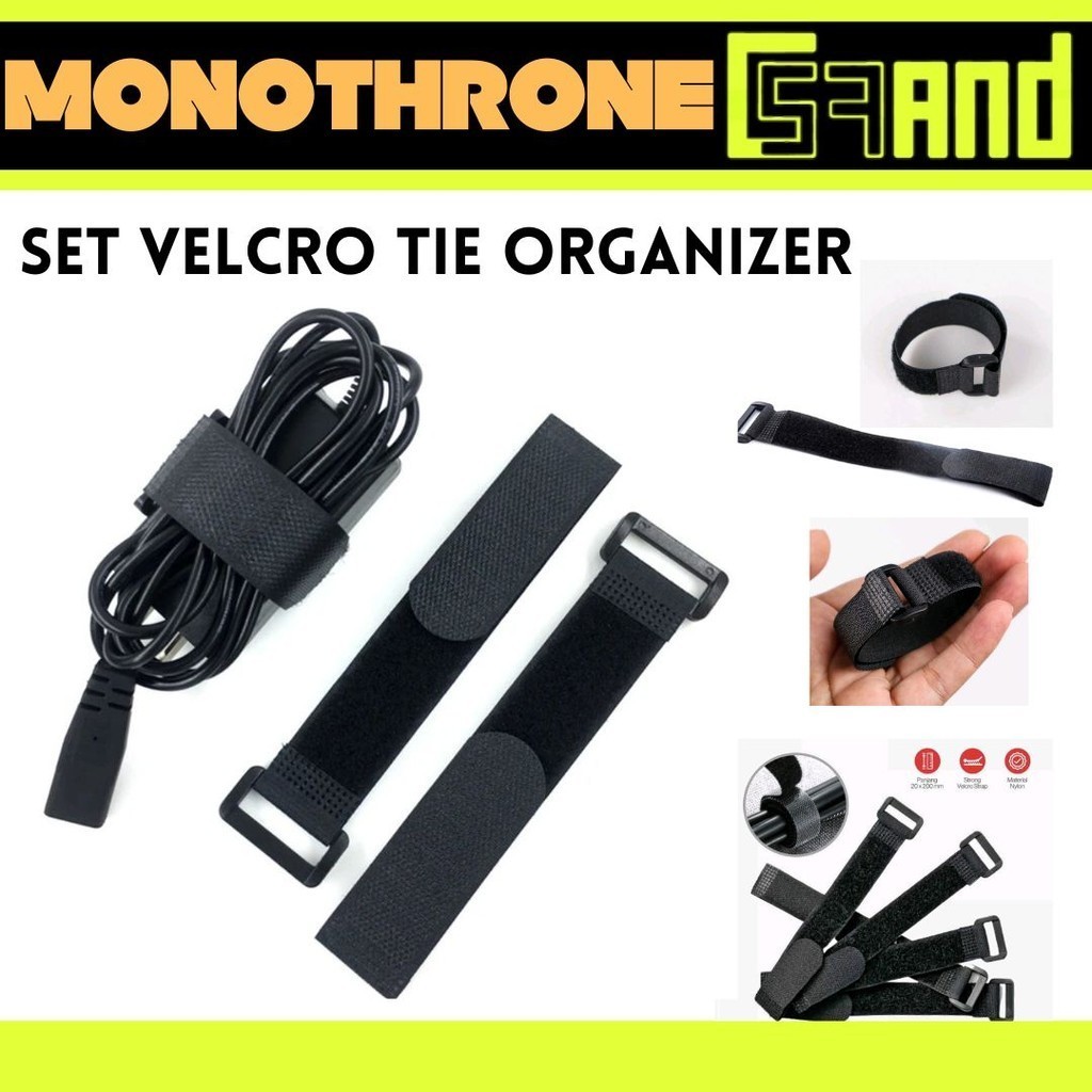 Kable Tie Cable Velcro Hook Loop Pengikat Kabel Organizer Nylon Strap