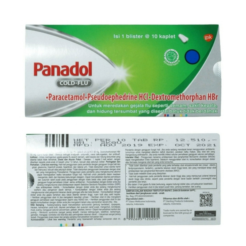 PANADOL COLD + FLU 1 BLISTER @ 10 KAPLET