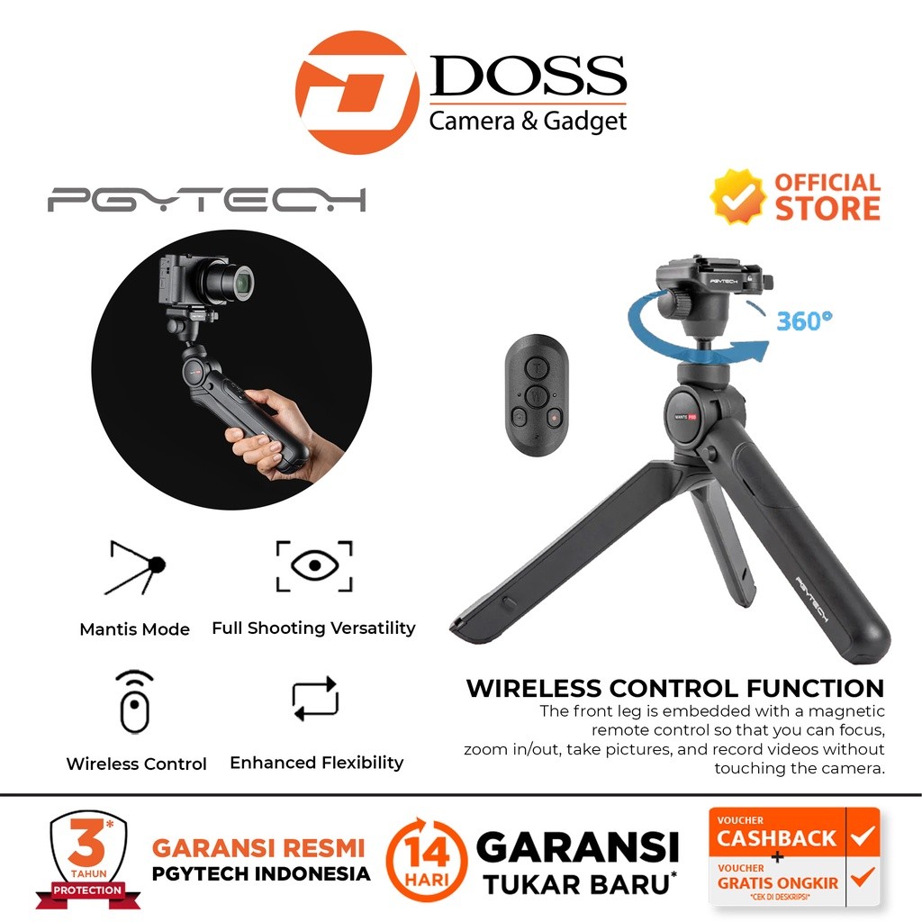 PGYTECH MANTISPOD 2.0 Remote Control Kit Tripod for cameras