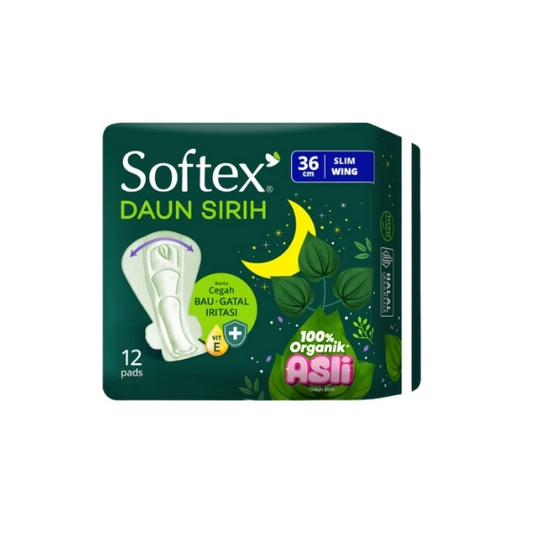 SOFTEX DAUN SIRIH SLIM WING 36CM 12'S