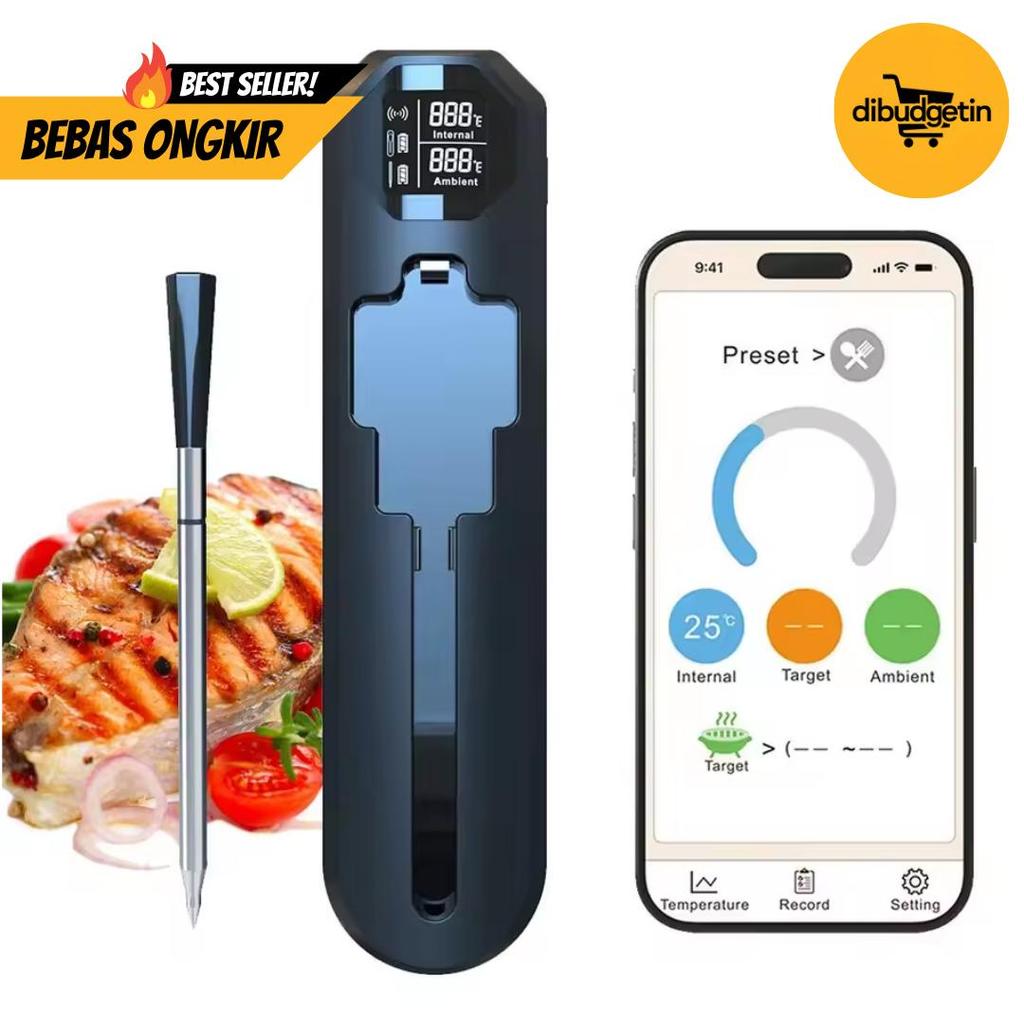 Termometer Makanan Daging Digital Wireless Bluetooth 1 Probe - Temprobe DT-131