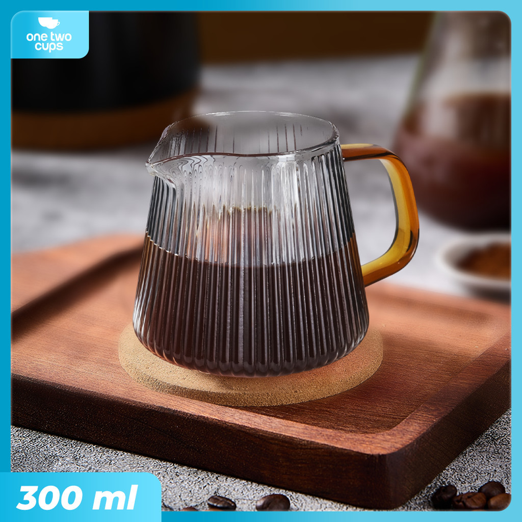 One Two Cups Coffee Server V60 Drip Pour Over Borosilicate Glass Solid - SPA865