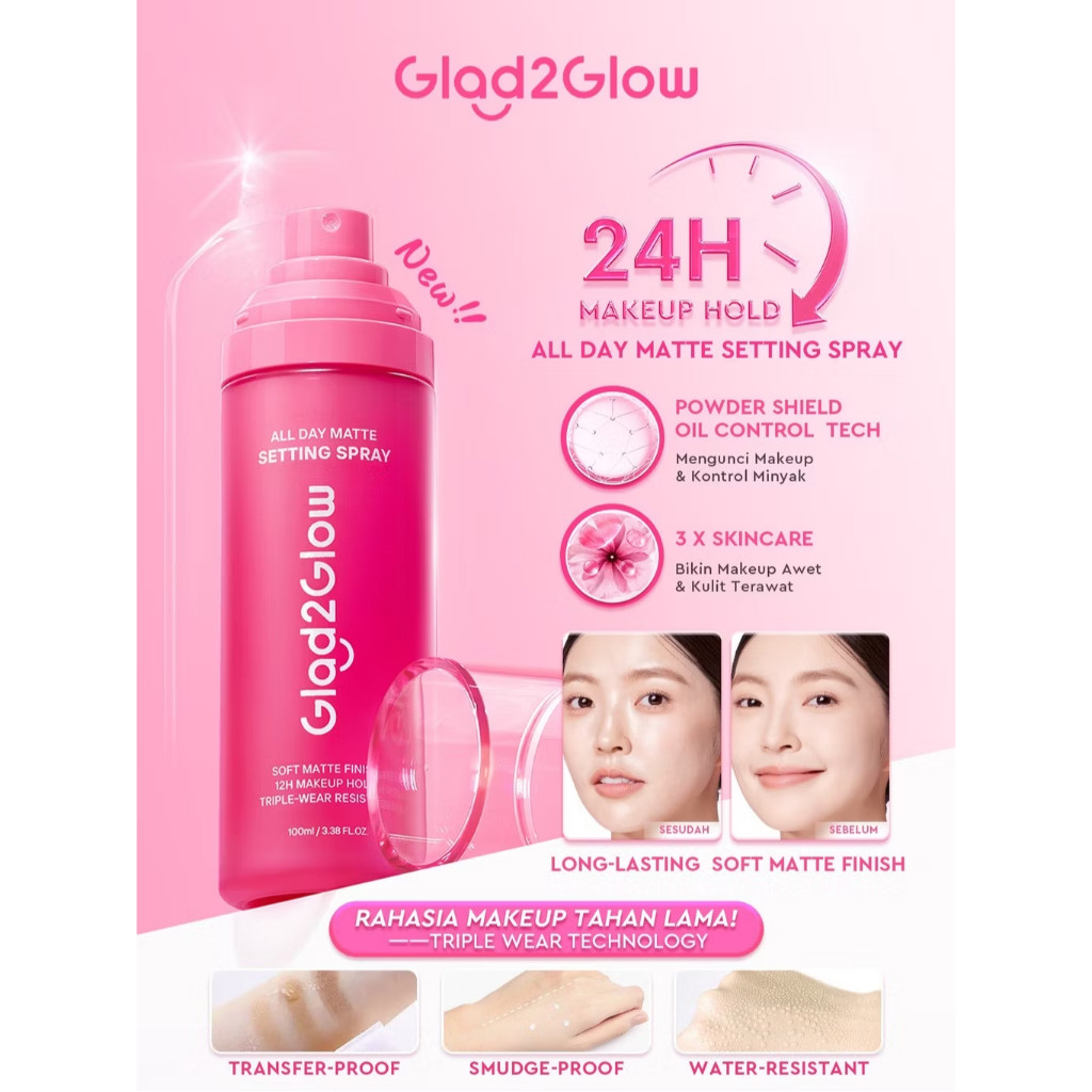 Glad2glow All Day Matte Setting Spray