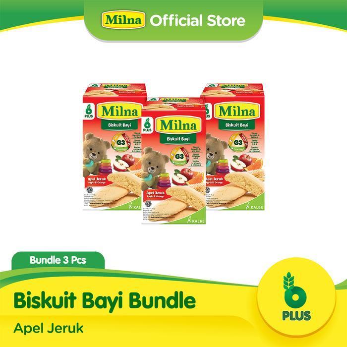 Bundle 3 Milna Biskuit Bayi Apel Jeruk