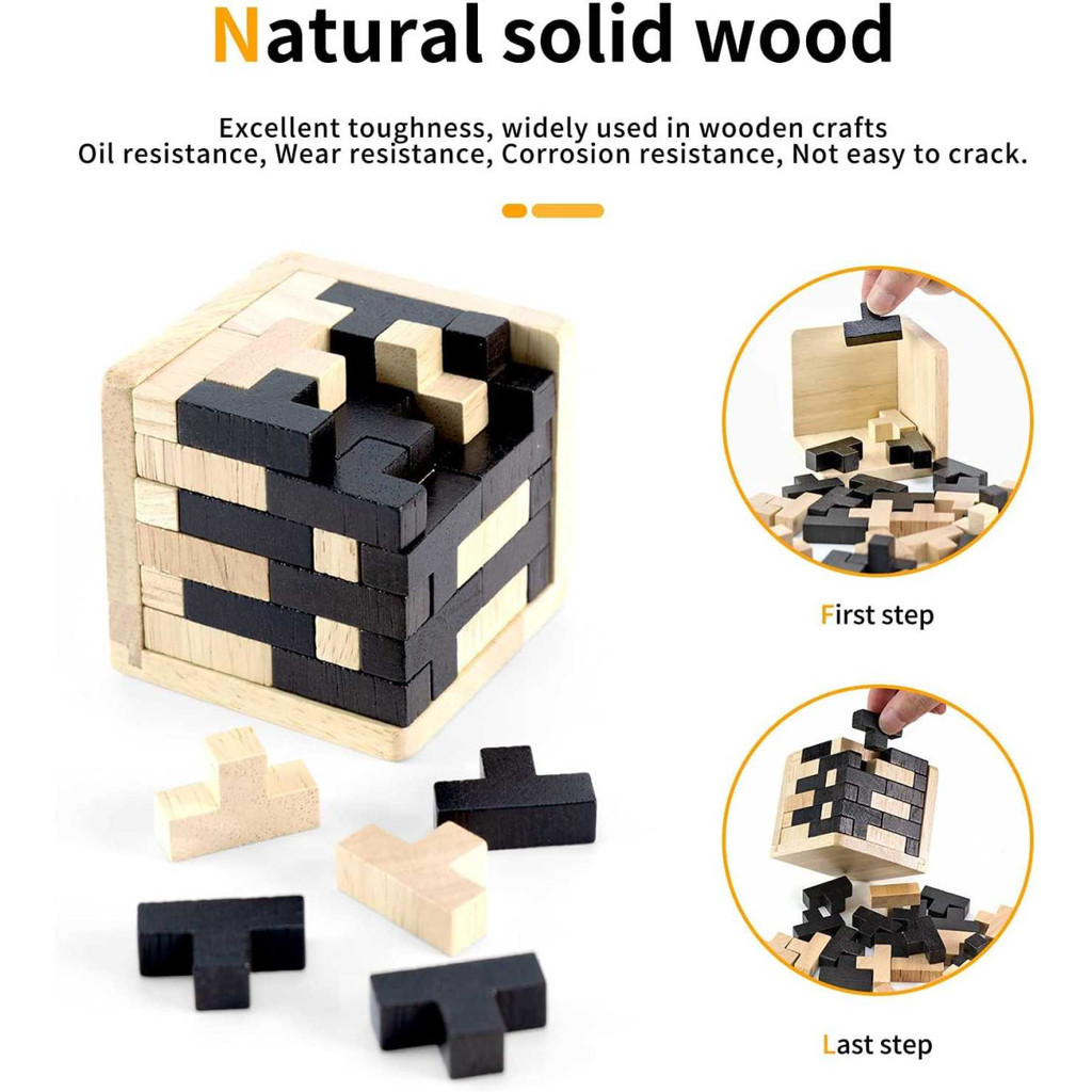 3D Wood Puzzle Model Tetris Cube