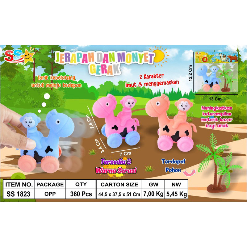 JERAPAH MONYET KANTONG 1823 / GIRAFFE MONKEY / MAINAN