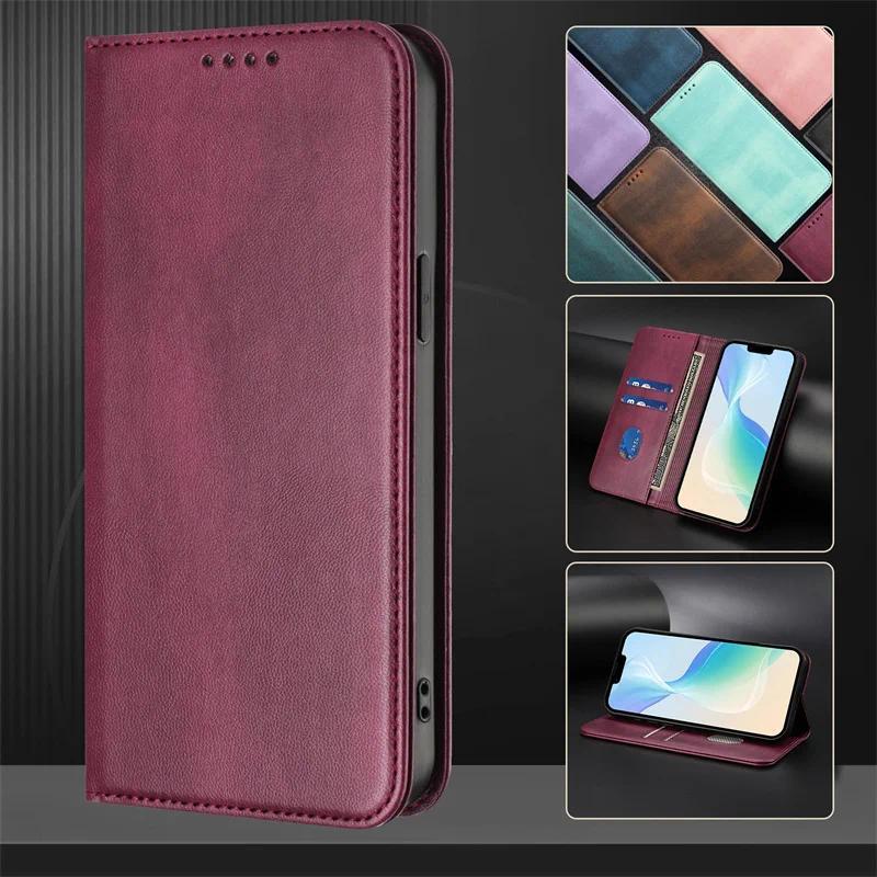 Note59/58Pro Fundas Solid Case for Doogee Note59 Pro Note 59 Note58 N60 Pro Note56 Capa Leather Magnetic Wallet Phone Case Coque