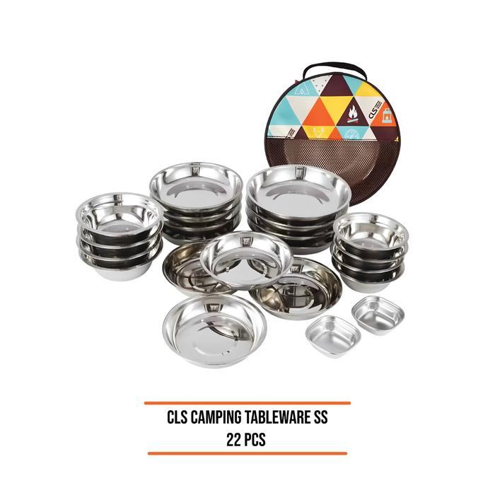 CLS Camping Tableware SS 22 Pcs/ Peralatan Makan Set