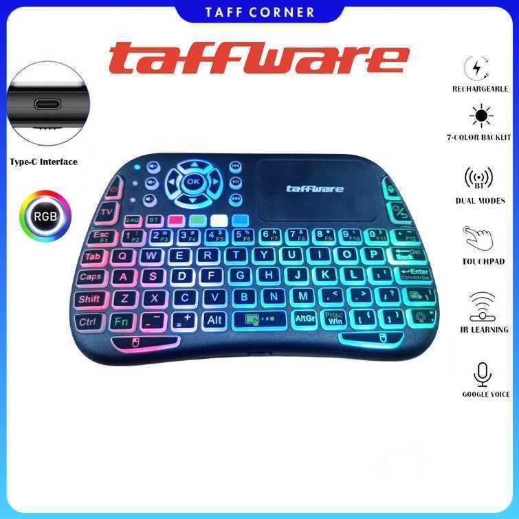 Taffware Keyboard Mini Touchpad Air Mouse IR Learning 2.4GHz Bluetooth - M9