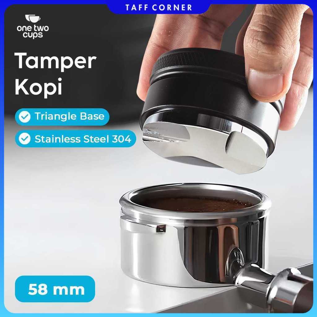 One Two Cups Macaron Tamper Coffee Distribution Tool 3 Angled Base - 3153