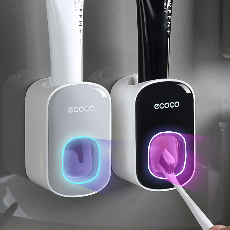 Wall Mount Automatic Toothpaste spenser Bathroom Accessories Set Toothpaste Squeezer spenser Bathroom Toothbrush Holder Tool