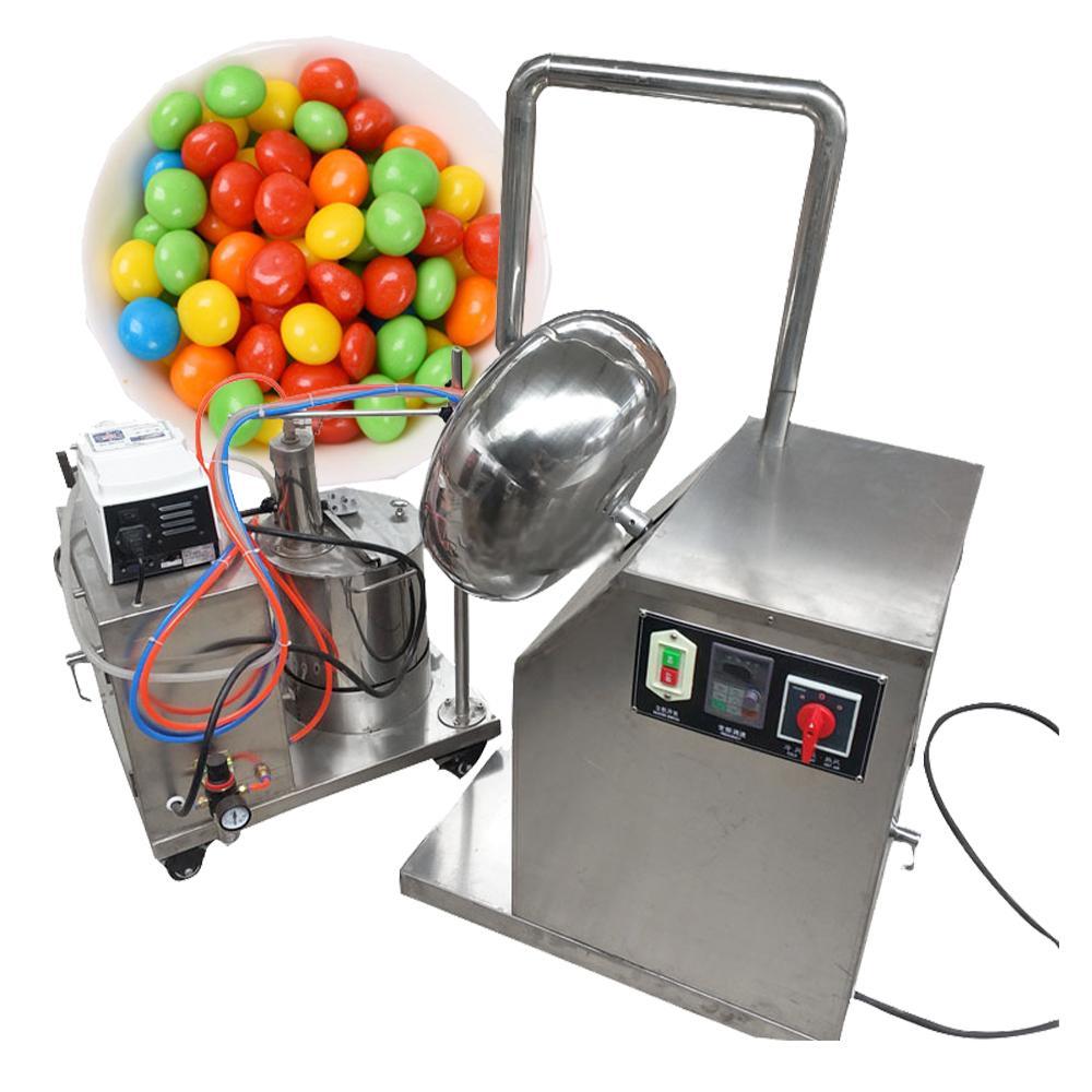 Small Automatic Liquid Spray Seed Tablet Nuts Sugar Coating Machine Automatic Peanut Coating Machine with Air Cooling