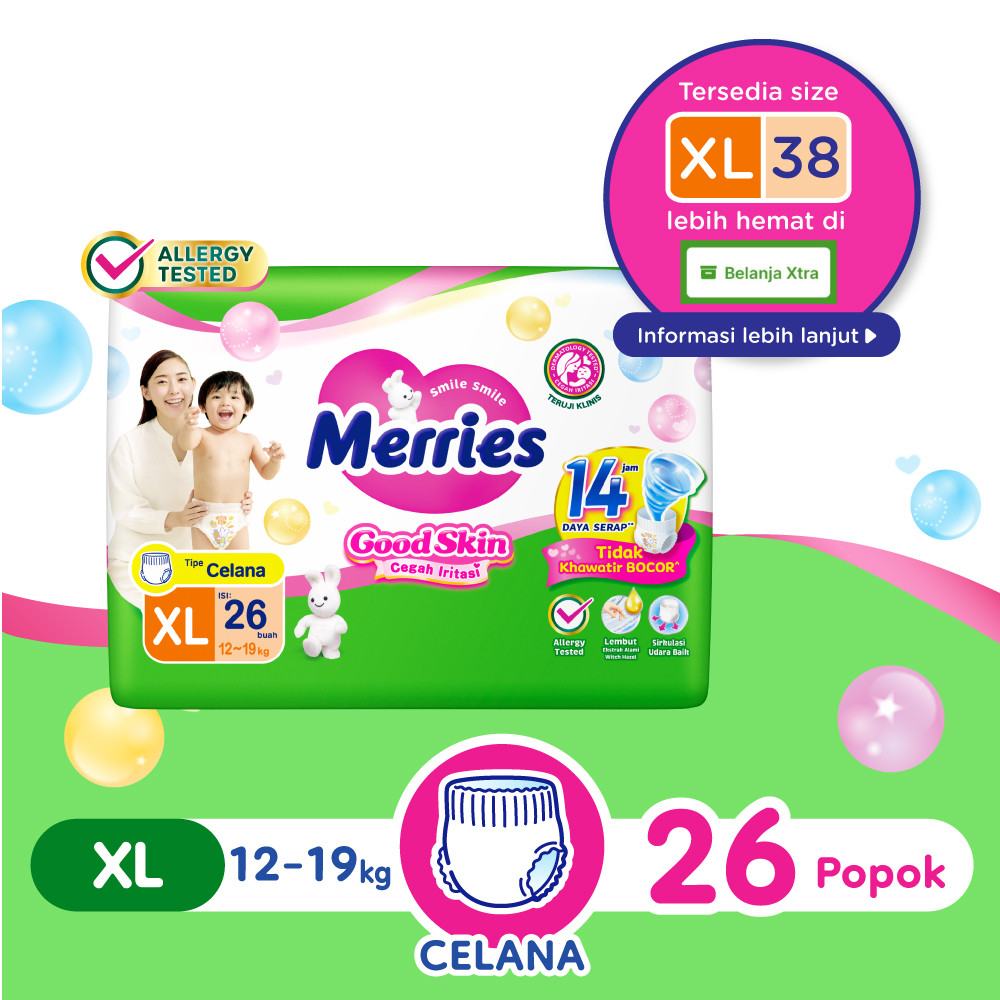 MERRIES PANTS GOOD SKIN 26'S  EXTRALARGE