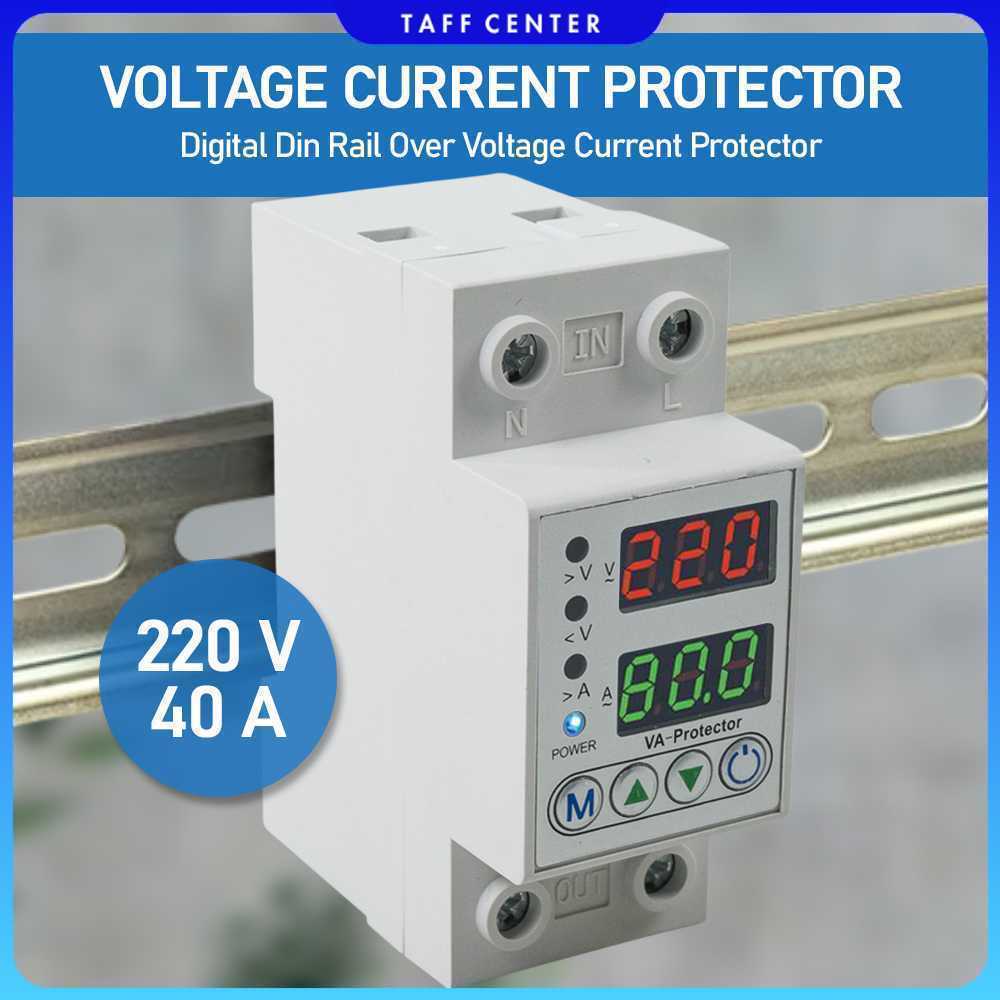 Taffware MCB Digital Din Rail Over Voltage Current Protector 220V 40A - VAP-2P