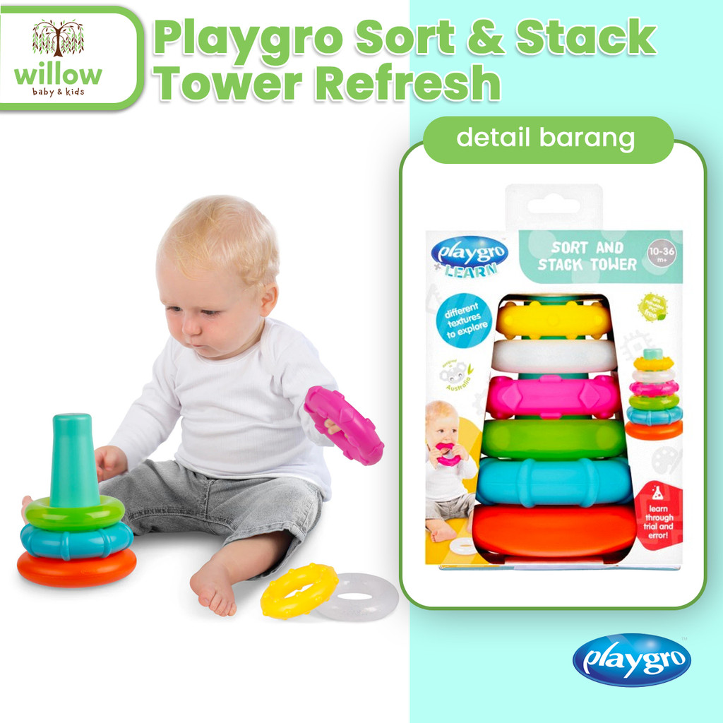 Mainan Anak - Playgro Sort & Stack Tower Refresh