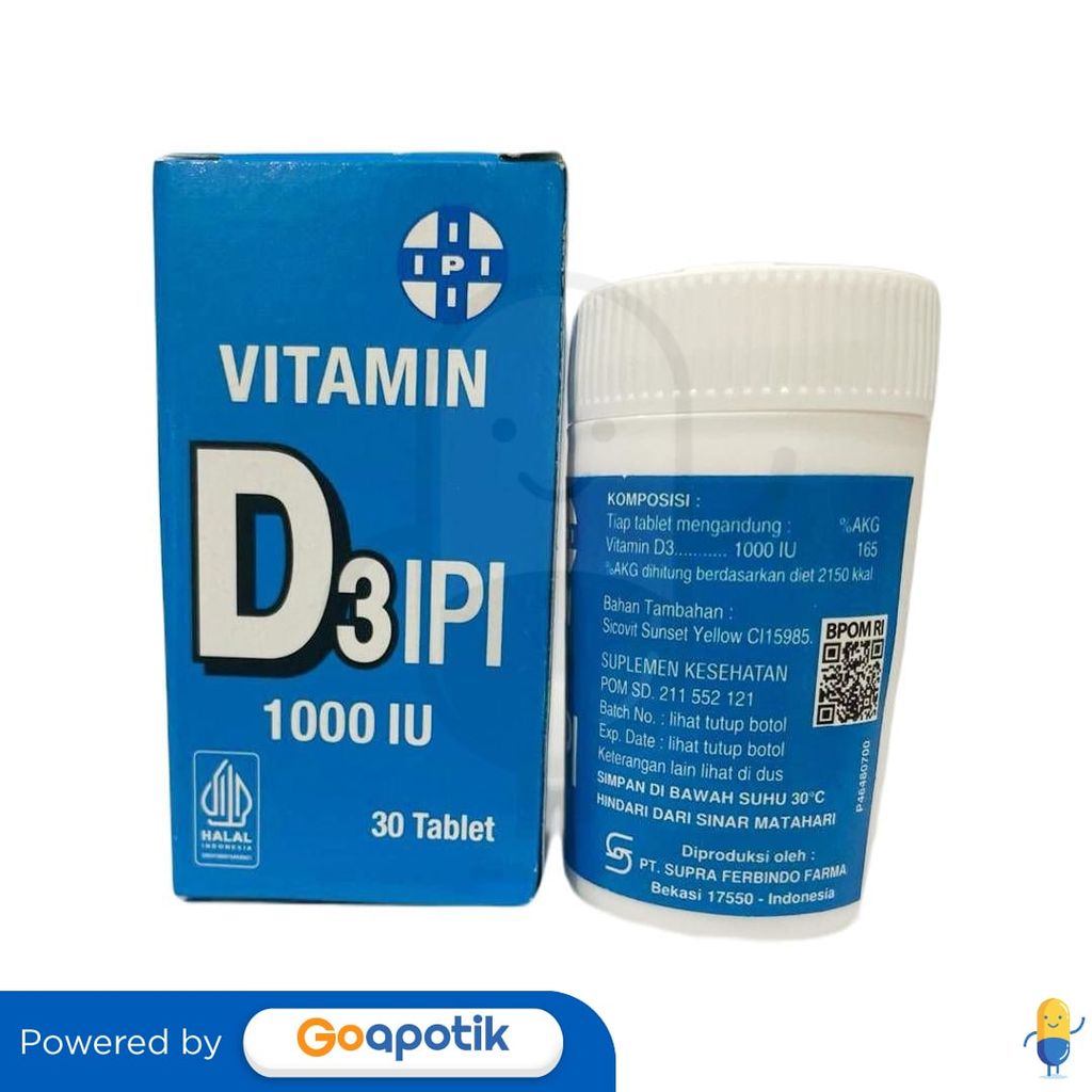 Ipi Vitamin D3 1000 Iu Botol 30 Tablet