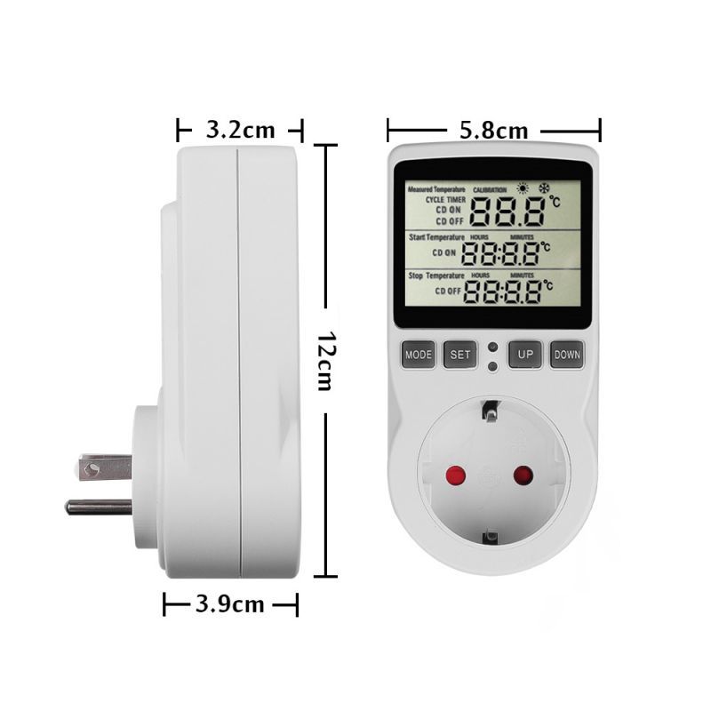 Multifunctional Thermostat Electronic gital Timer Temperature Controller Socket with Timing Switch Sensor Probe 110220V
