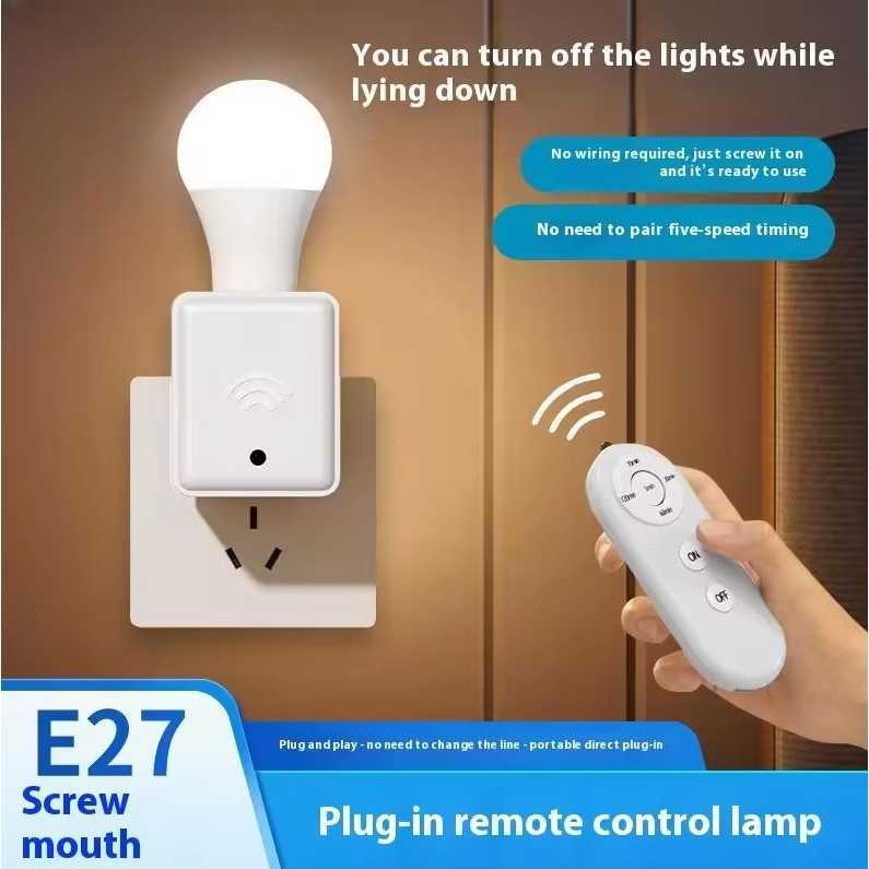 AShop Fitting Lampu Soket Pintar Smart Adapter Remote EU Plug E27