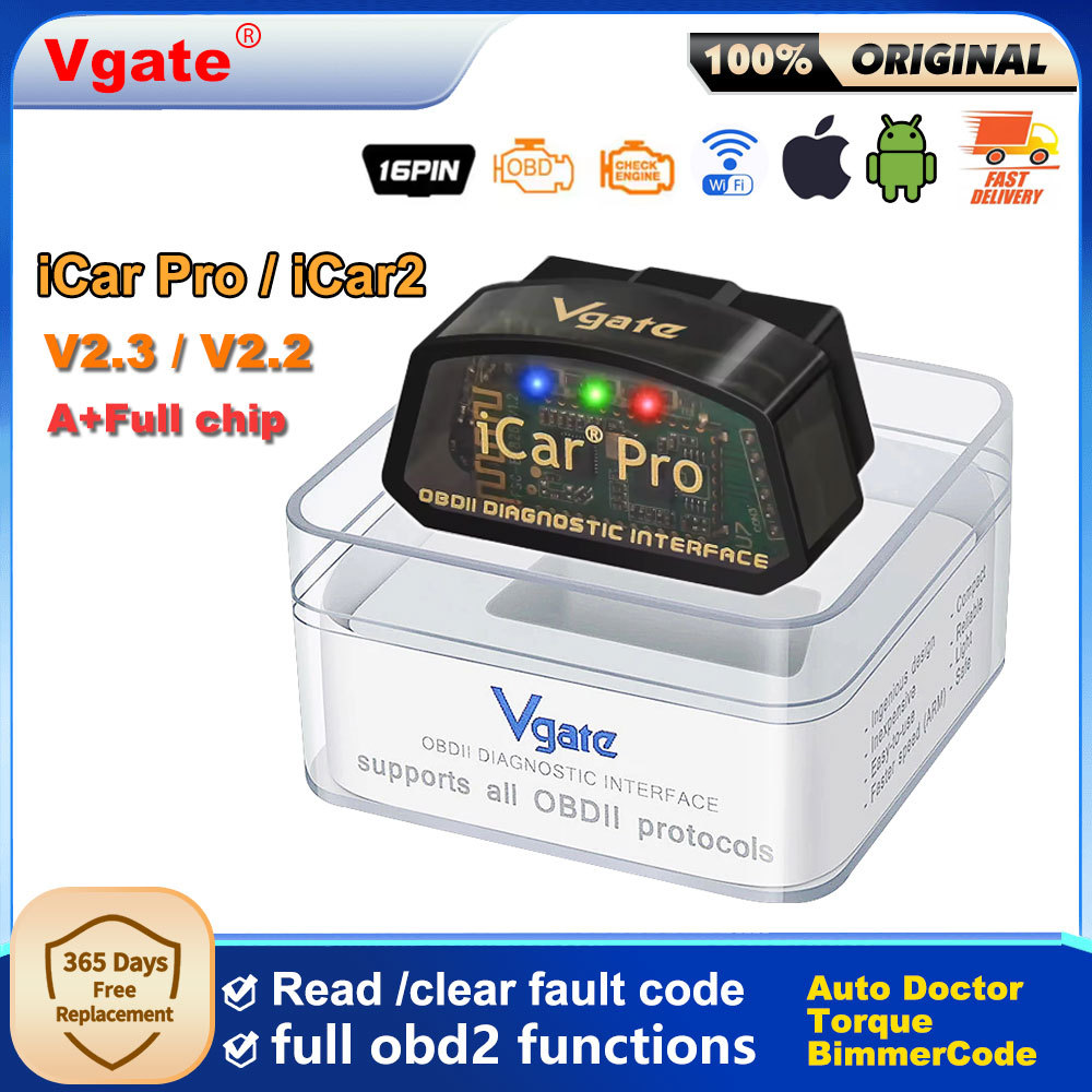 Icar2 OBD2 Scanner Vgate Icar Pro V2.3 Wifi/Bluetooth For IOS/Android Auto OBD Code Reader agnose Tool Pk ELM327