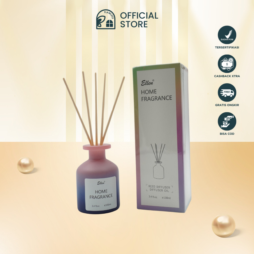 Ellen Fragrance Diffuser 100ml - Aromaterapi Reed Diffuser Pengharum Ruangan PS109