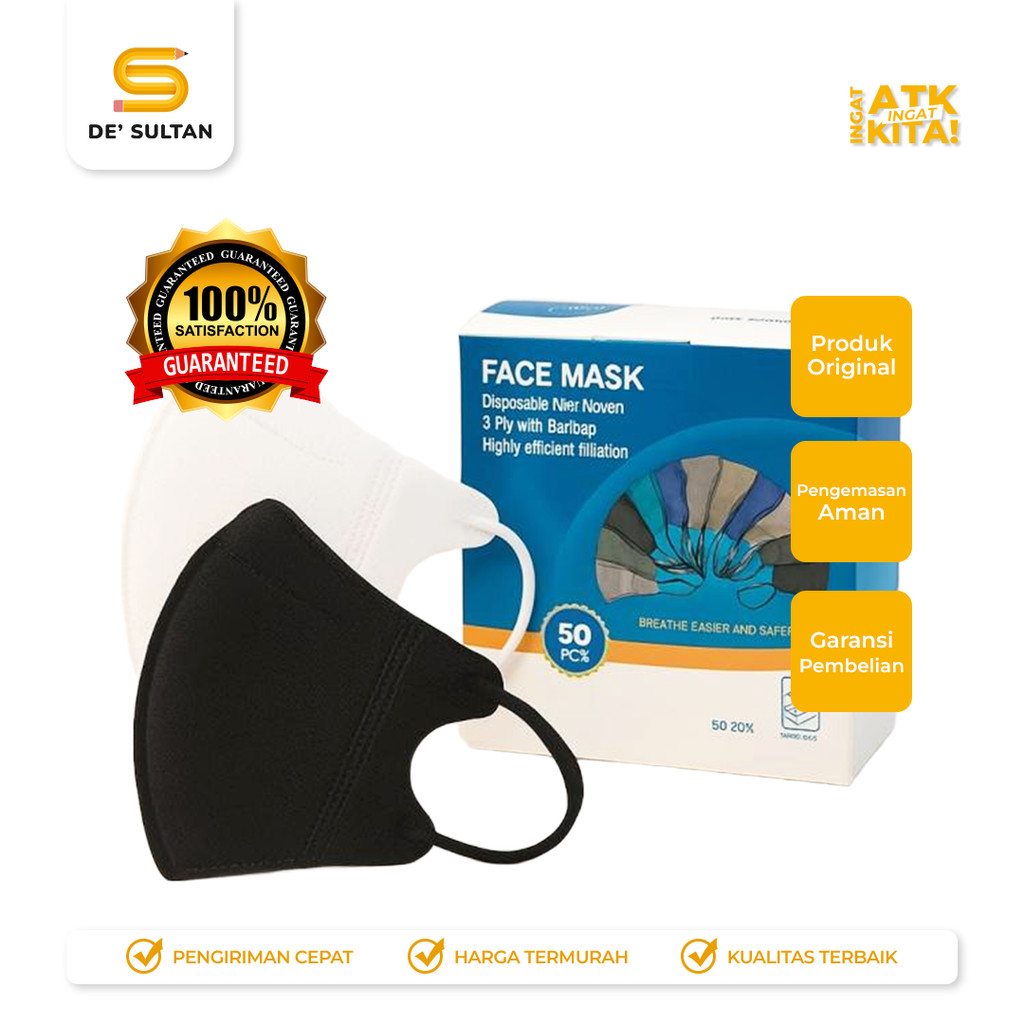 MASKER DUCKBILL EARLOOP 3 PLY (1PACK/ 50PCS)