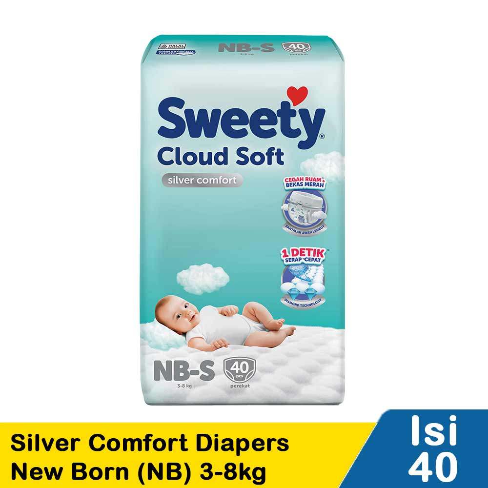 SWEETY DIAPER SILVER COMFORT 40'S  NB-S