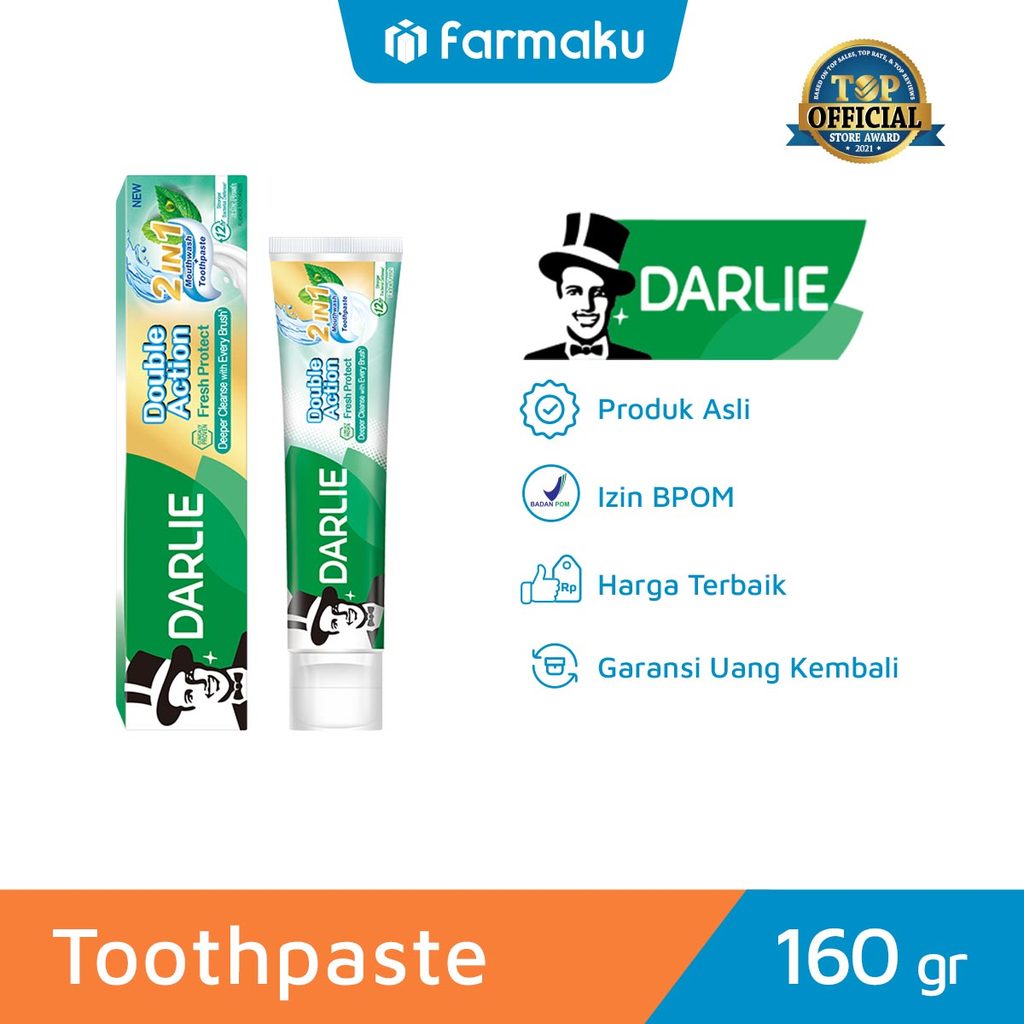 Darlie Toothpaste Double Action Fresh Protect 2IN1 160G