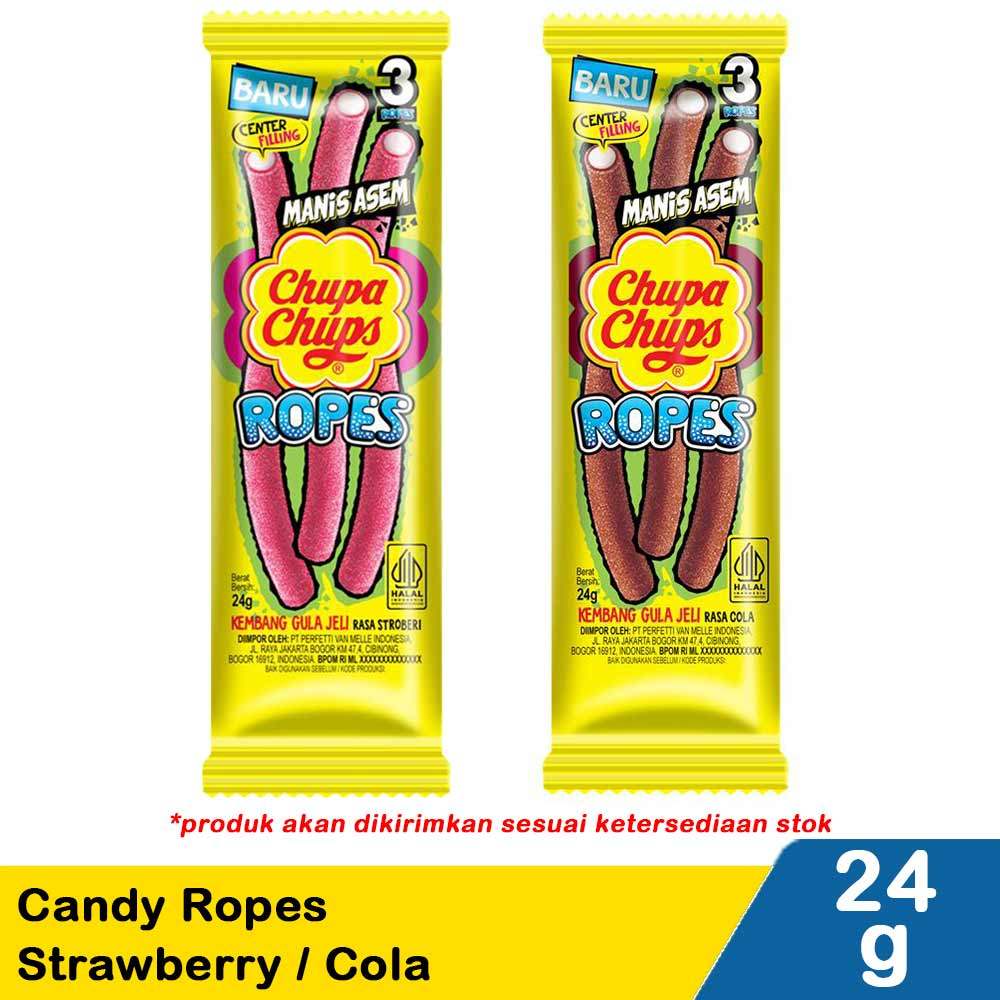 CHUPA CHUPS CANDY ROPES STRAWBRY / COLA 24g