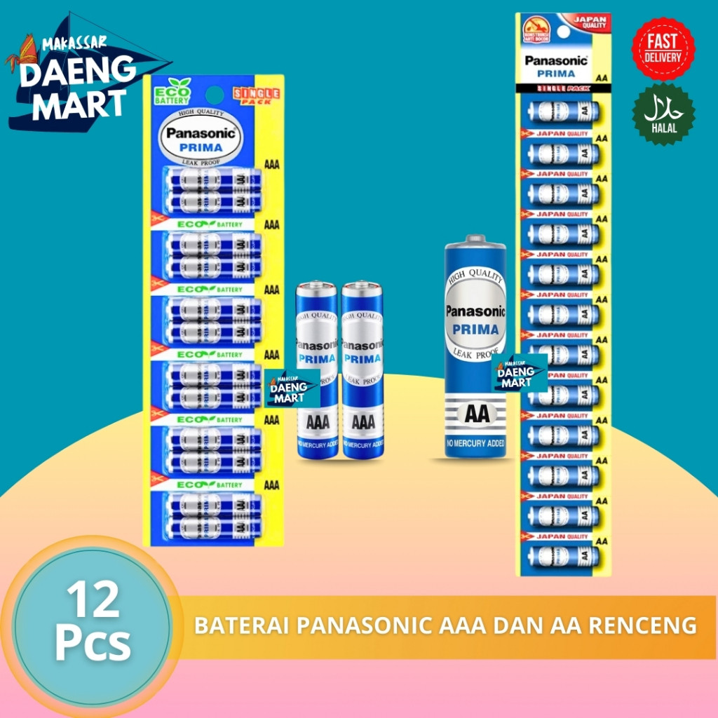 BATERAI PANASONIC PRIMA AAA  ISI 12 PCS