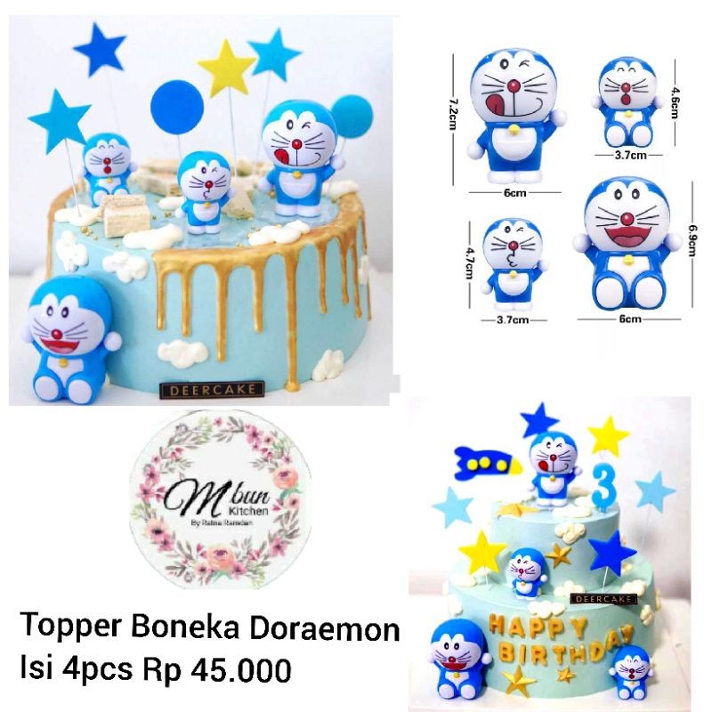 Topper Boneka 4pcs Doraemon