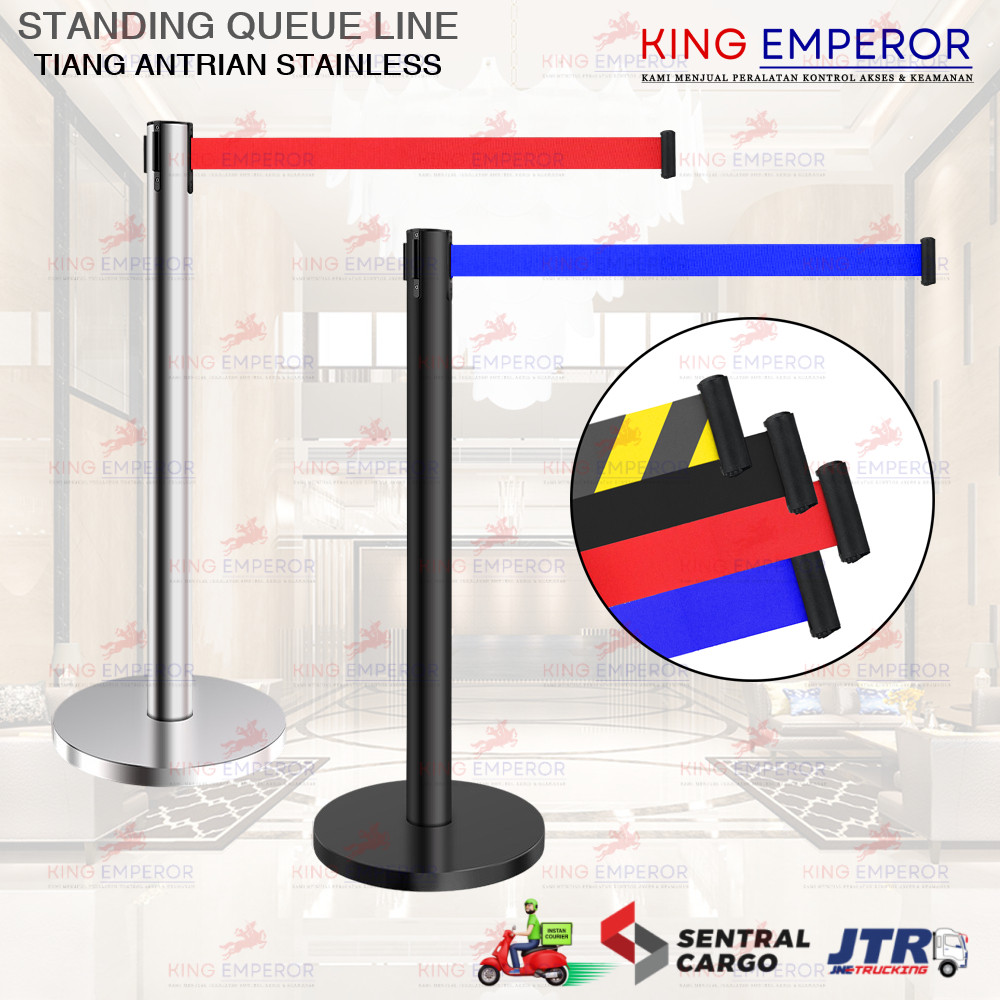 Standing Barrier Queue Line Stainless / Tiang Pembatas Antrian
