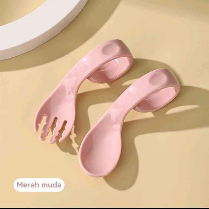 SET LENGKAP SENDOK & GARPU ANAK MODEL MELENGKUNG